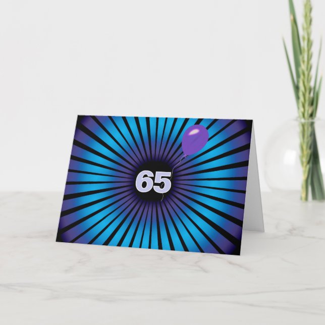 65e Födelsedag Neon Optical Illusion Kort (Framsida)