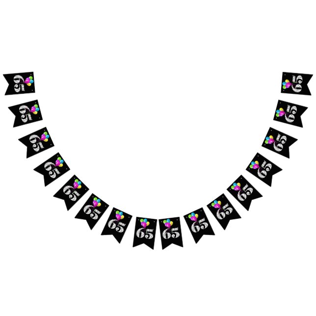 65e födelsedagsfest ballonger vimplar (Alla)