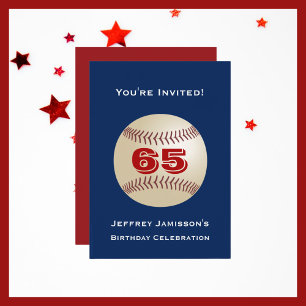 65e Födelsedagsfest inbjudan Baseball