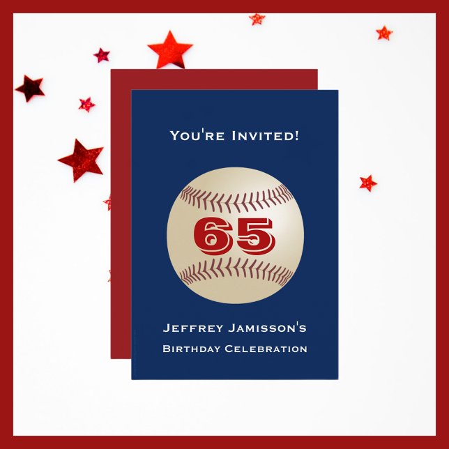 65e Födelsedagsfest inbjudan Baseball (Skapare uppladdad)