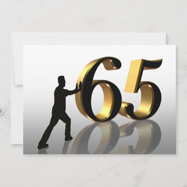65e Födelsedagsfest inbjudan "Pushing 65" (Framsida)