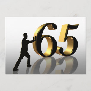 65e Födelsedagsfest inbjudan "Pushing 65"
