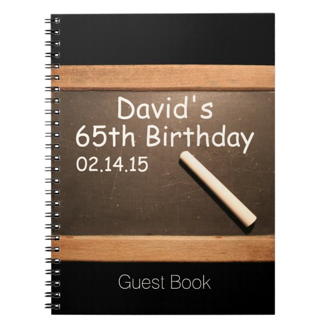 65e Födelsedagsfest Personlig Guest Bok Anteckningsbok Med Spiral (Framsidan)