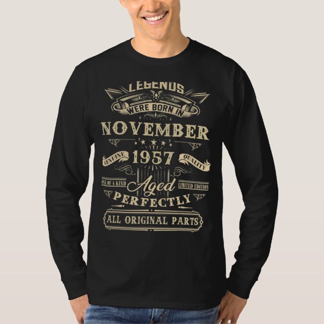 65e födelsedagsledenheter födda i november 1957 65 t shirt (Framsida)