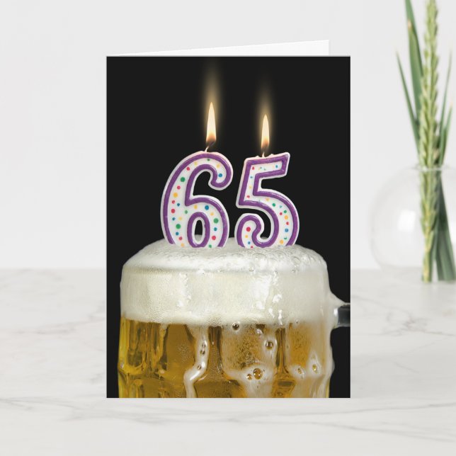 65e Födelsedagsöl Kort (Framsida)