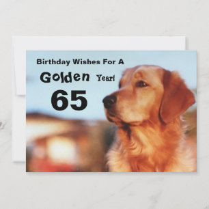 65e Golden Years Golden Retriever Roligt Birthday Kort
