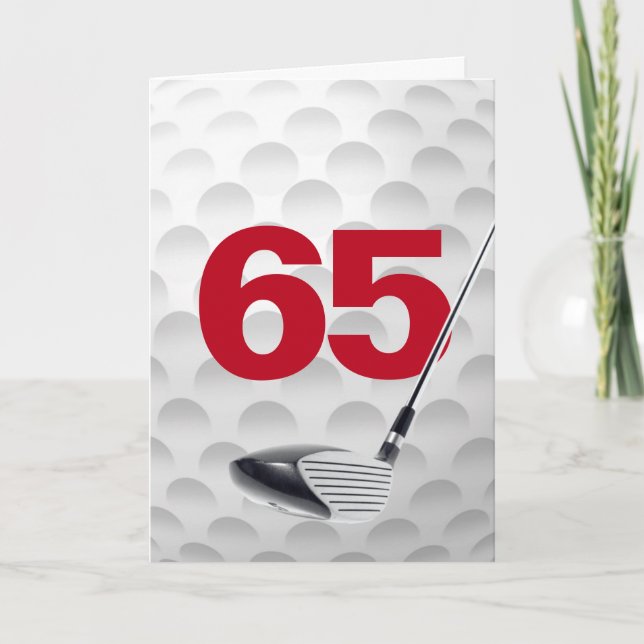 65e Golf Boll design på födelsedagen Kort (Framsida)