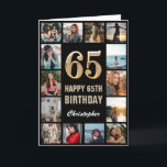 65e Grattis på födelsedagen Black och Guld Photo C Kort<br><div class="desc">65e Grattis på födelsedagen Black and Guld Photo Collage Birthday Card. Om du vill göra ytterligare anpassningar klickar du på knappen "Anpassa" och användor verktyg som är utformat för att ändra mallen.</div>