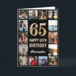 65e Grattis på födelsedagen Black och Guld Photo C Kort<br><div class="desc">65e Grattis på födelsedagen Black and Guld Photo Collage Birthday Card. Om du vill göra ytterligare anpassningar klickar du på knappen "Anpassa" och användor verktyg som är utformat för att ändra mallen.</div>