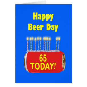 65e Lycklig Beer Day Birthday Hälsningskort