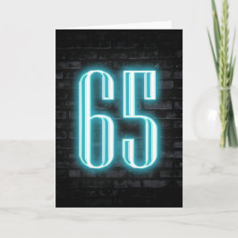65e Neon-signatur på födelsedag Kort