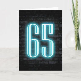 65e Neon-signatur på födelsedag Kort