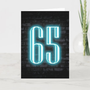 65e Neon-signatur på födelsedag Kort