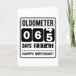65e Oldometer-kort på födelsedagen Tack Kort