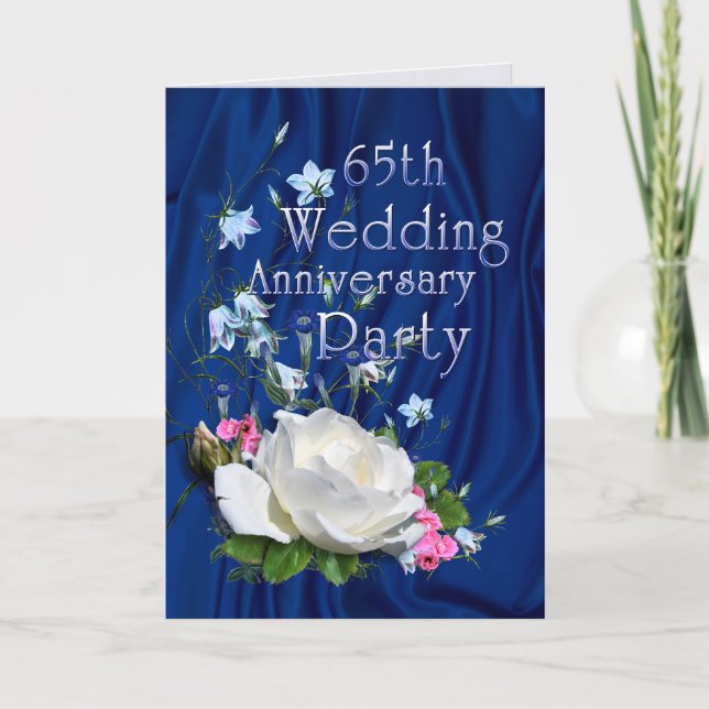 65ebröllopsdagvit ros inbjudan (Framsida)