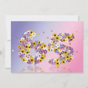 65efödelsedagsfest, med blommiga brev inbjudningar