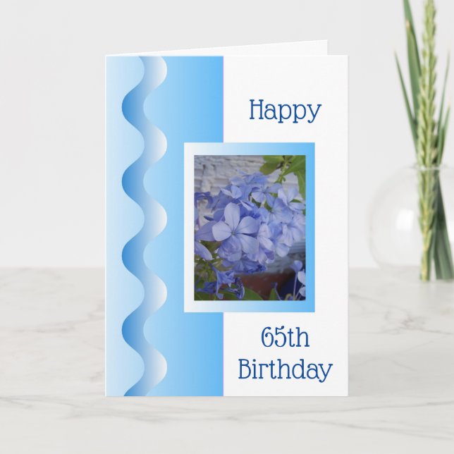 65en blommigt Design Personlig - födelsedag Kort (Framsida)