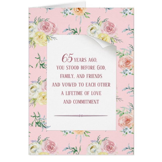 65en Watercolor Ro Hälsningskort (Framsidan)