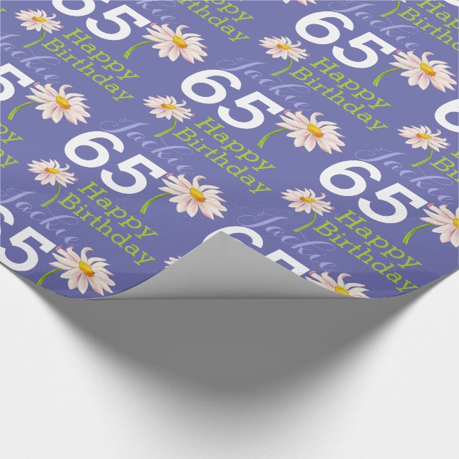 65ens daisy blomma med namnet peri blue presentpapper (Hörn)