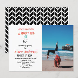 65ens födelsedag En groovy på 65-årsdagen Inbjudningar