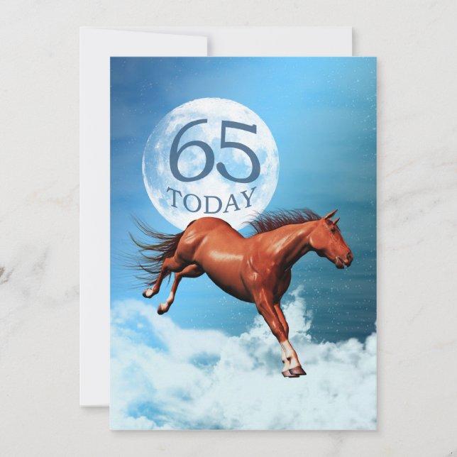 65ens födelsedagsinbjudan Spirit-häst Inbjudningar (Framsida)