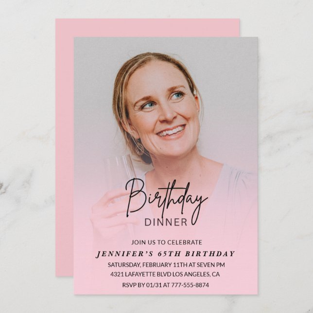 65ens födelsedagsinbjudningar Födelsedag Foto Inbjudningar (Fram/baksida)