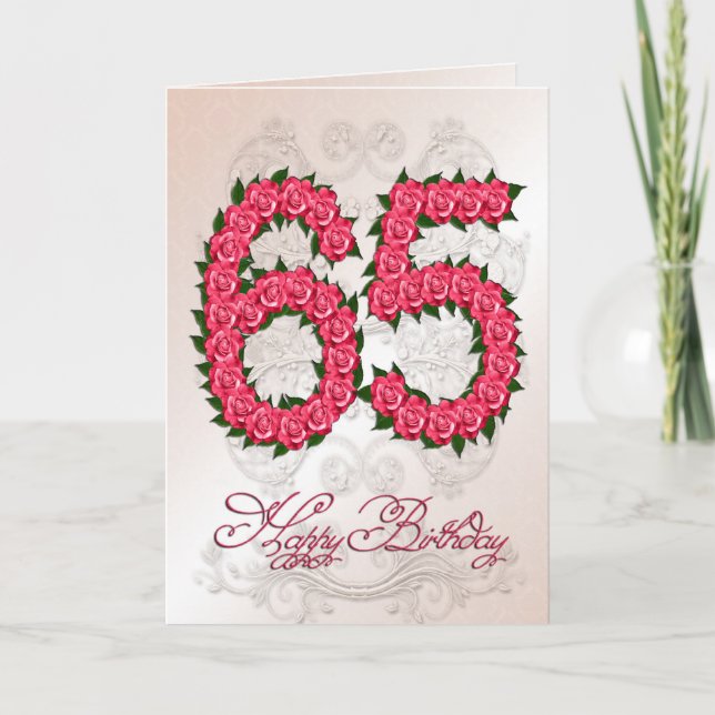 65ens födelsedagskort med ro och löv kort (Framsida)