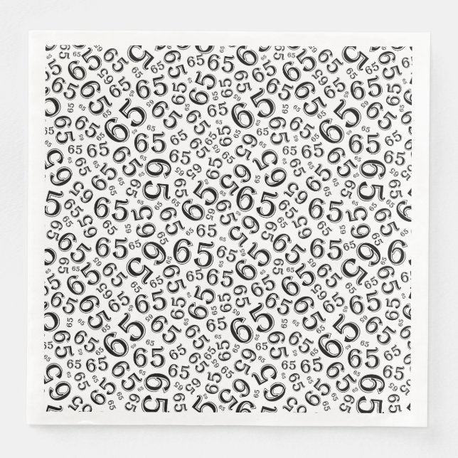 65th Age Random Number Pattern Black/White Pappersservett (Framsida)