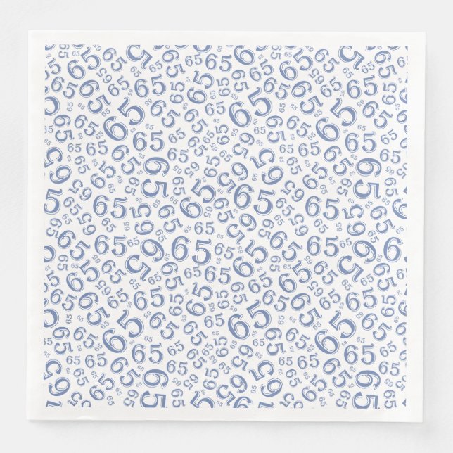 65th Age Random Number Pattern Blue/White Pappersservett (Framsida)