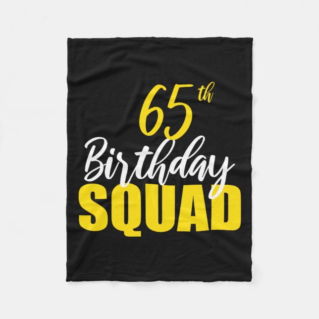 65th Happy Birthday Squad Party Bday Family Group  Fleecefilt (Framsidan)