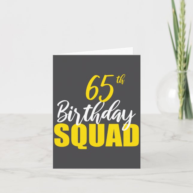 65th Happy Birthday Squad Party Bday Family Group  Kort (Framsida)