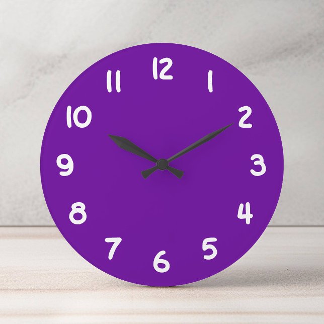 660099 lilor stor klocka (Bright Solid Color Purple Large Clock)