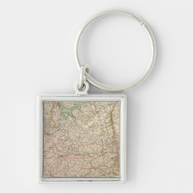 6667 Ryssland Fyrkantig Silverfärgad Nyckelring (Framsidan)