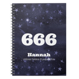 666 Angel Nummer Stars Högre självjustering Anteckningsbok