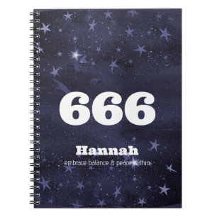 666 Angel Nummer Stars Högre självjustering Anteckningsbok