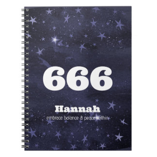 666 Angel Nummer Stars Högre självjustering Anteckningsbok