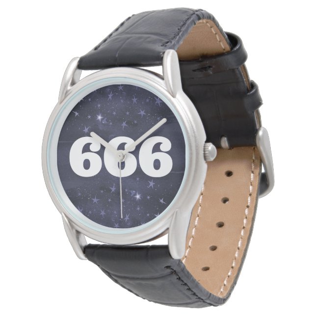 666 Angel Nummer Stars Högre självjustering Armbandsur (Vinklad)