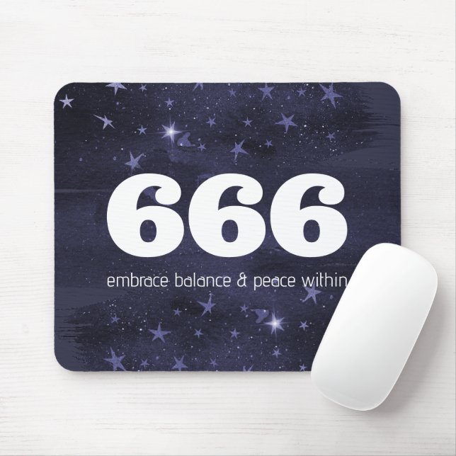 666 Angel Nummer Stars Högre självjustering Musmatta (Med mus)