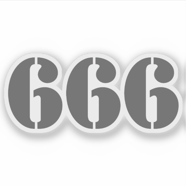 666 (grå) klistermärken (Framsida)