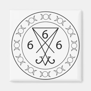 666 Lucifers sigil Black Magnet