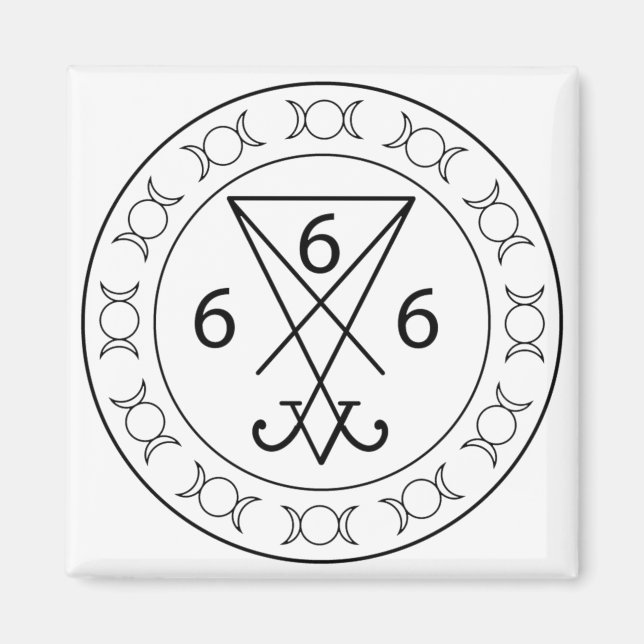 666 Lucifers sigil Black Magnet (Framsidan)