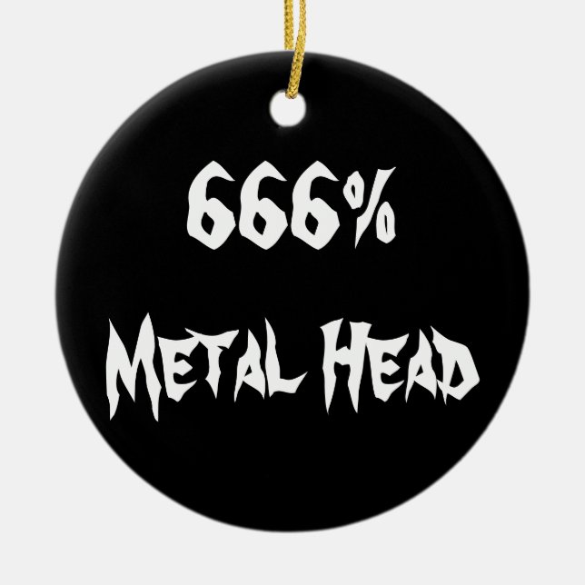 666%Metall Head Julgransprydnad Keramik (Framsidan)