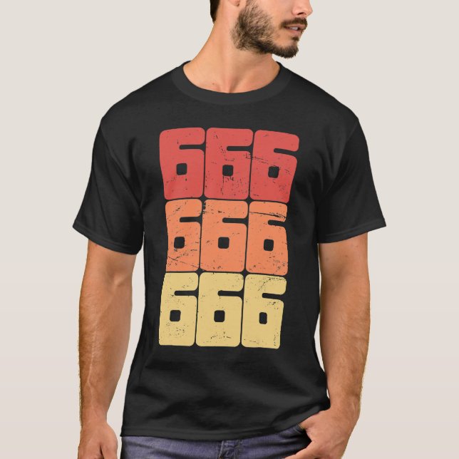 666 Nummer på Beasten Satanic Occult Pagan Gothi T Shirt (Framsida)