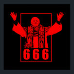 666 Påve Poster<br><div class="desc">Röd på Black 666 Evil Pope.</div>