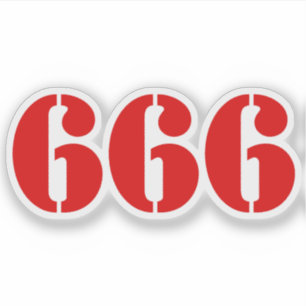 666 (röd) klistermärken