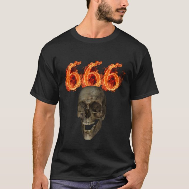 666 skalle T-Shirt (Framsida)