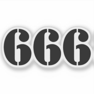 666 (svart) klistermärken