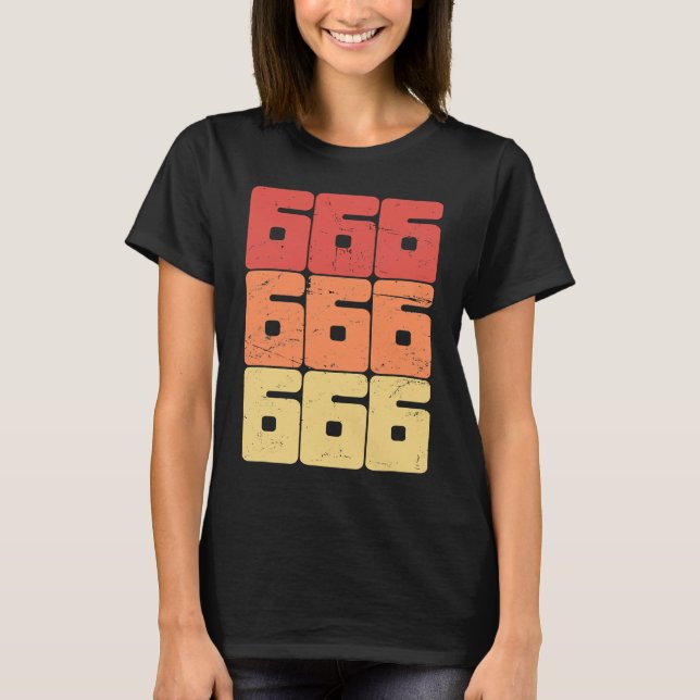 666 Vilddjurets nummer Satanisk Ockult Pagan Gothi T Shirt (Framsida)