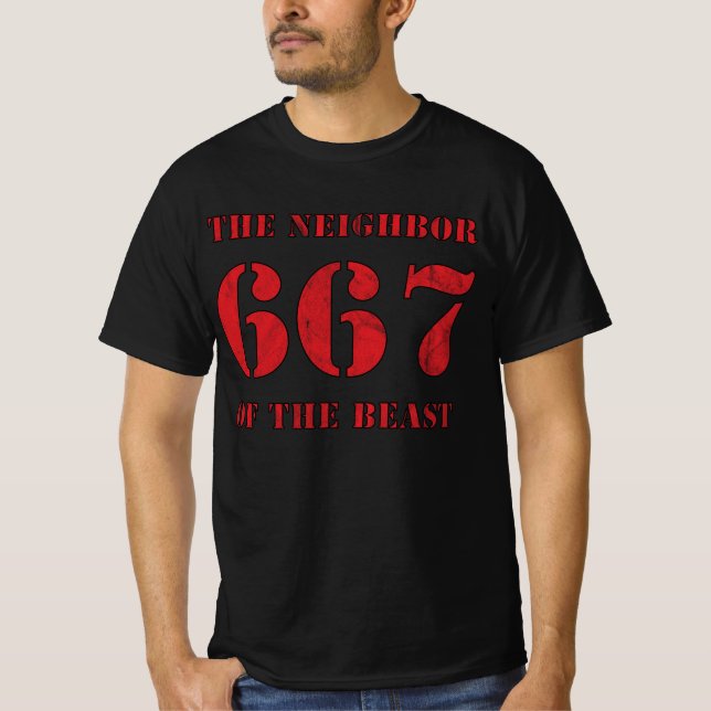 667 Beastens granne (röd vintage) T Shirt (Framsida)