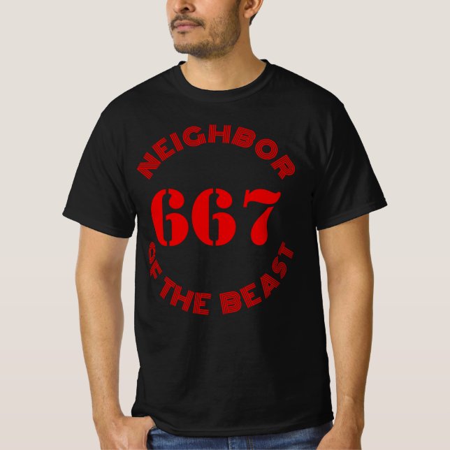 667 Beastens granne - v2 (röd) T Shirt (Framsida)